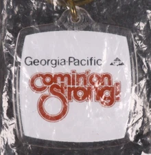 Georgia Pacific Comin' On Strong! Acrylic VTG Keychain GP New Old Stock Key Ring