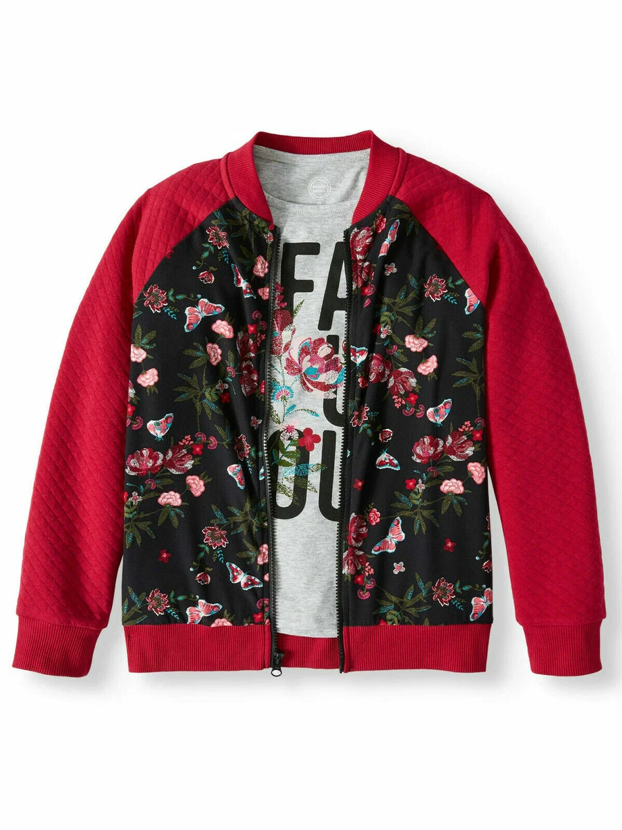 Girls floral bomber jacket hotsell