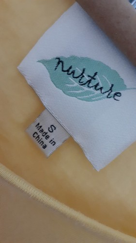 T-Shirt Bluse Nurture S gelb Kurzarm Gittertasche - Bild 5 von 6