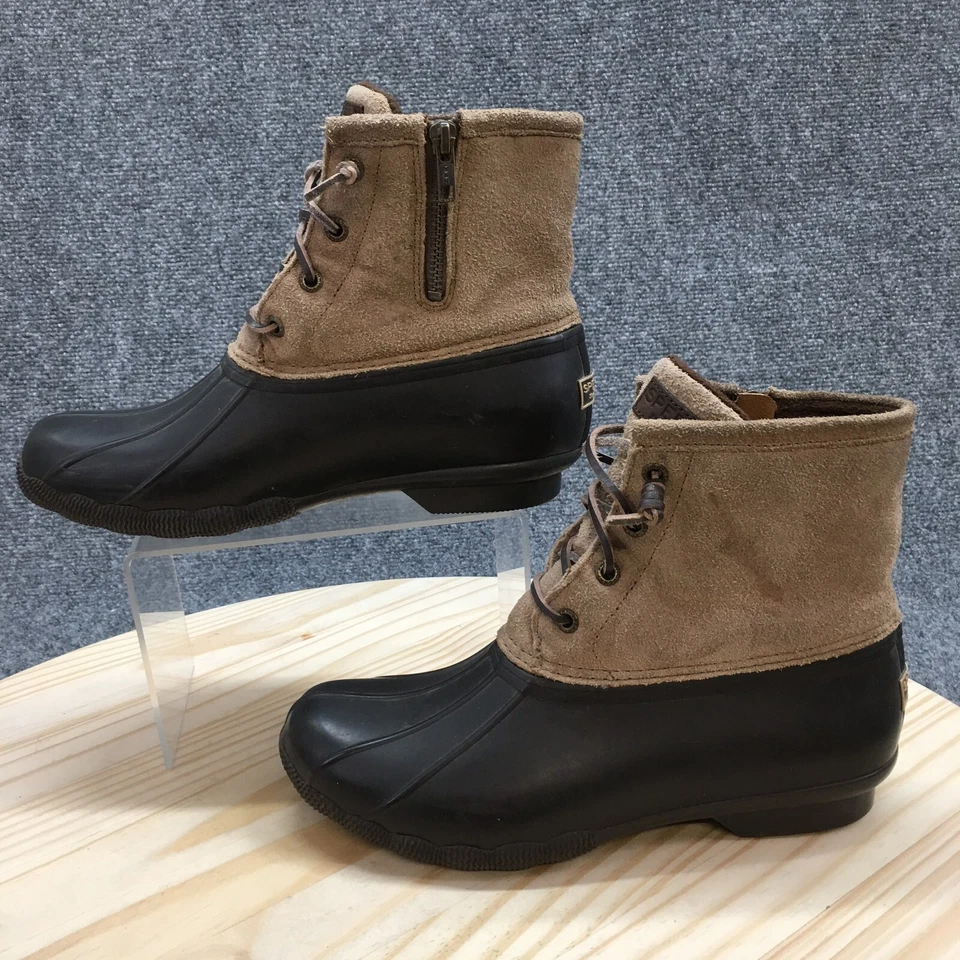 Botas Sperry Pato Agua Salada Mujer 7.5 Marrón Goma Con Cordones SIN PLANTILLAS STS98306 Foto 2 de 4