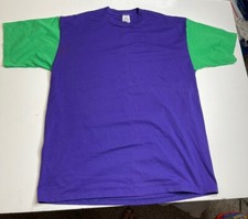 Vtg Mens Sz XL Jerzees Cut And Sew Hulk Purple Green USA Made