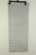 Gray White Striped Raised Minky Dot Baby Blanket Size 30 x 37 Reversible NWOT