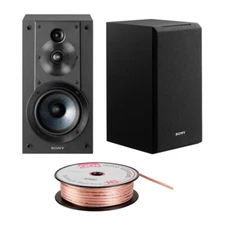 Sony SSCS5M2 3-Way 3-Driver Bookshelf Speaker System (Black) Bundle