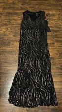 Alexa B Nites Black Gold Glittery Dress Prom Cocktail Size 4 Back