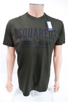 Dsquared2 DSQ NEU Grün T Shirt Oberteil Kurzarm Gr. Xl Extra Large Herren s