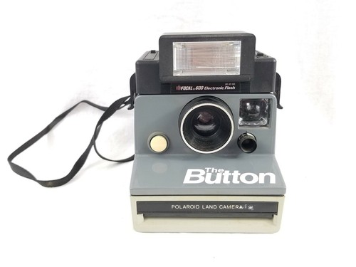 2 Vintage Polaroid Cameras - "The Button" W/Flash Attachment & Spectra System!!! - Picture 2 of 12