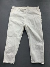 Dickies Painters Pants Mens Size 40x30 White Carpenters Hammer Loop Logo Company