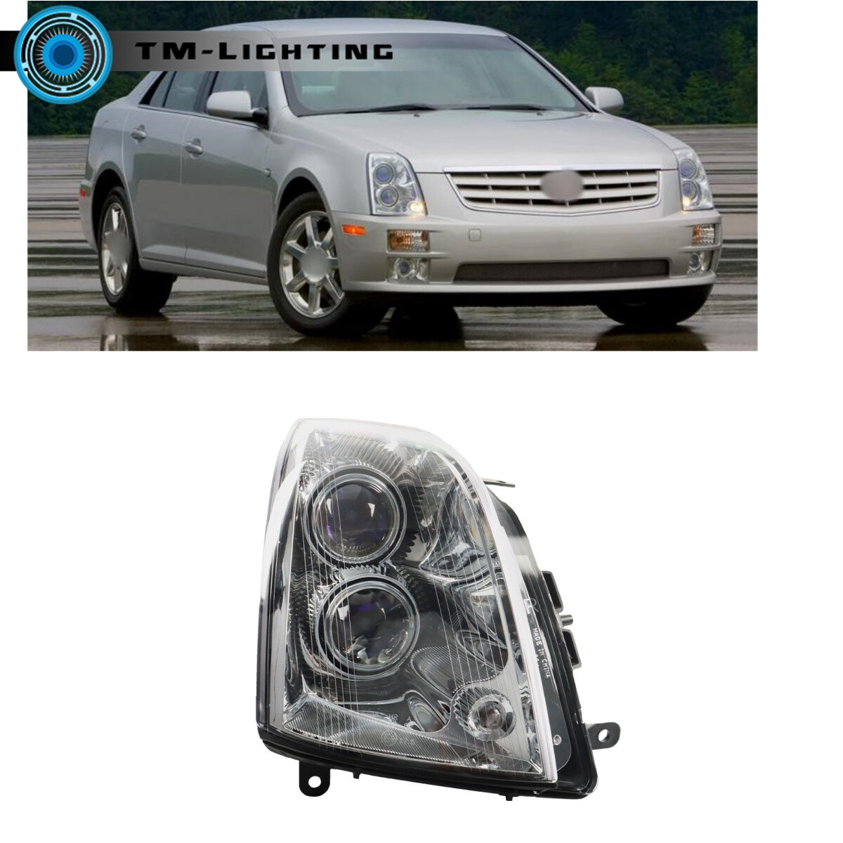 2005-2011 Cadillac STS Headlight Passenger Side Right | Clear Lens