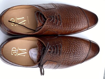 3DM Lifestyle Men\'s Modern Crocodile Embossed Calfskin Lace Up Leather Oxford 10 3DM Lifestyle Men main image 3