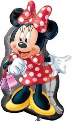 Minnie Mouse Robe Rouge Anniversaire Fete In X 34in Super Forme Ballon Plat Ebay
