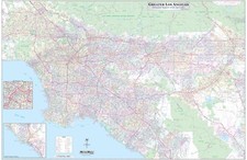 Greater Los Angeles Detailed Region Wall Map (44"x67") w/Zip Codes