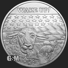 1oz Wake Up! (Sheeple) .999 Fine Silver Round Crescent City BU in a Capsule