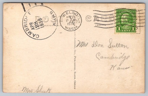 Postcard: Sunset, Long Beach, Wash, Wesley Andrews, RPPC, Posted in 1936 - Picture 2 of 2