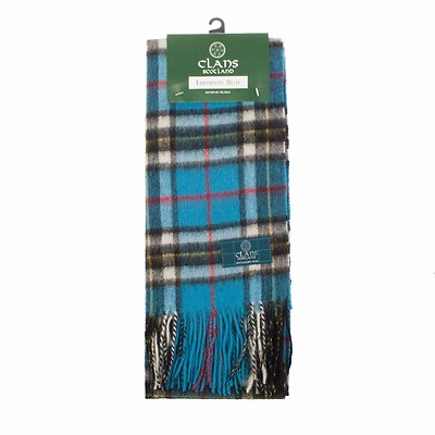 Schottischer Tartan Clan Schal - Thomson blau. 100% Lammwollschals