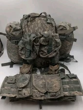 US MILITARY ARMY ACU  MOLLE II  ASSAULT PK+FLC  Vest+ 9 Pouches+2 Waist Bag 753A