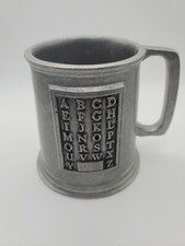 Wilton Pewter metal Childs Alphabet Mug