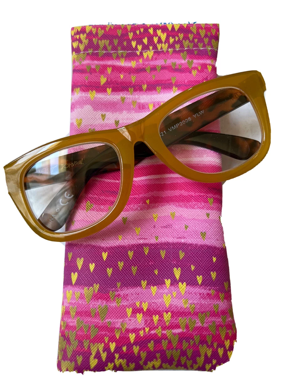1.50 Betsey Johnson Thick Frame Reading Glasses Readers MUSTARD