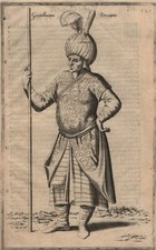 Nicolas de Nicolay Voyage Gentilhomme Perse Iran Gravure originale 1580