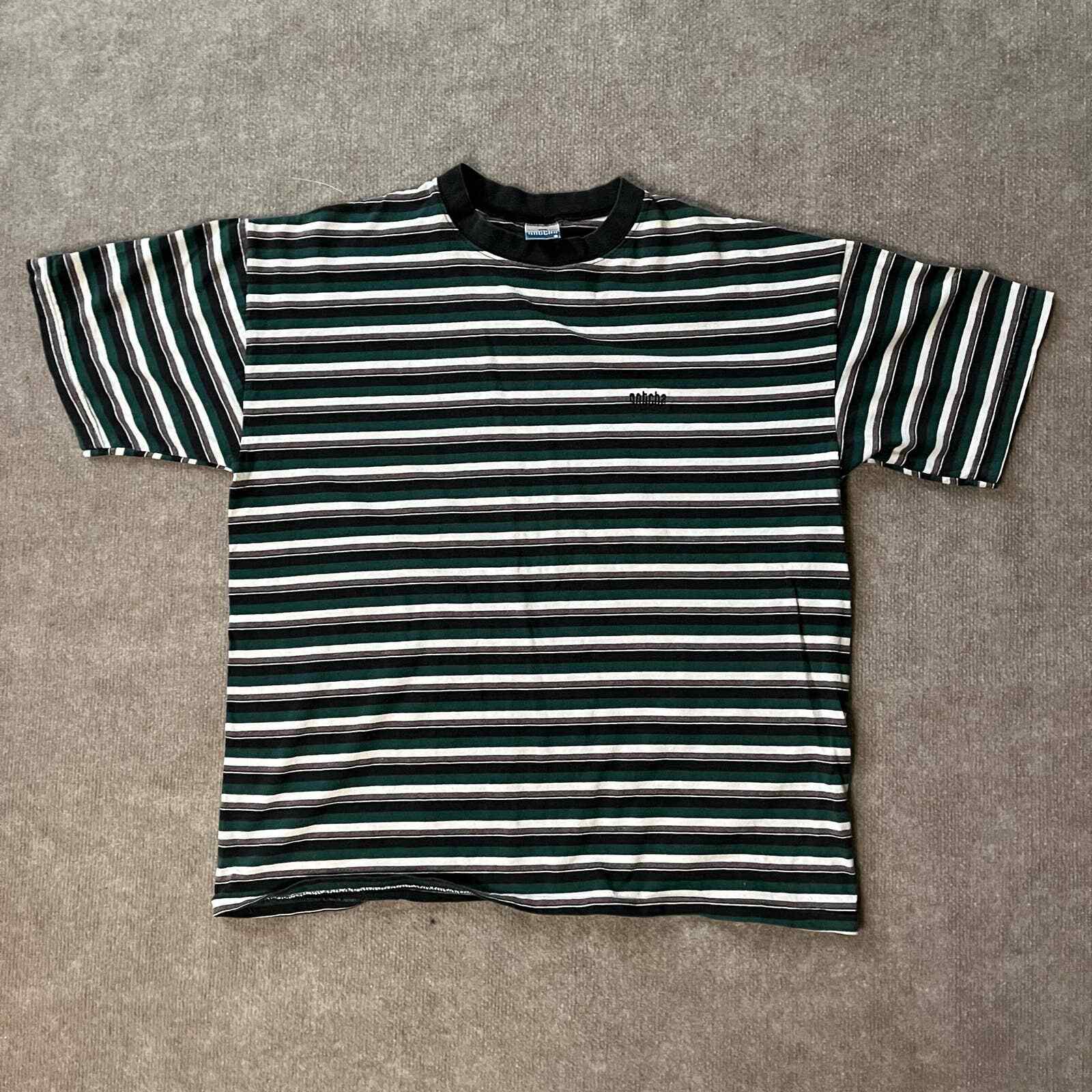 vintage 1980s 1990s gotcha striped skate tee earth tones – ASA