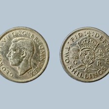 1949 United Kingdom King George VI Two Shillings Florin Coin High Quality