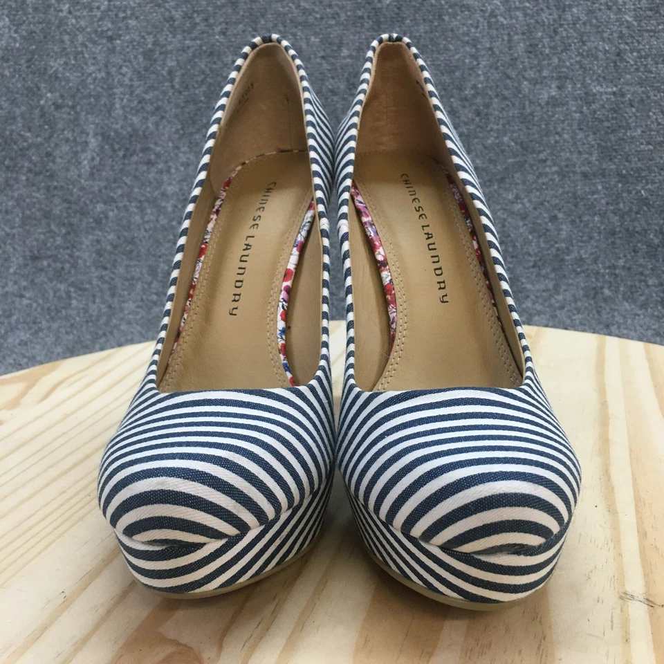 Zapatos de lavandería chinos para mujer 9,5 M zapatos sin cordones azules tacones de aguja informales Foto 4 de 4