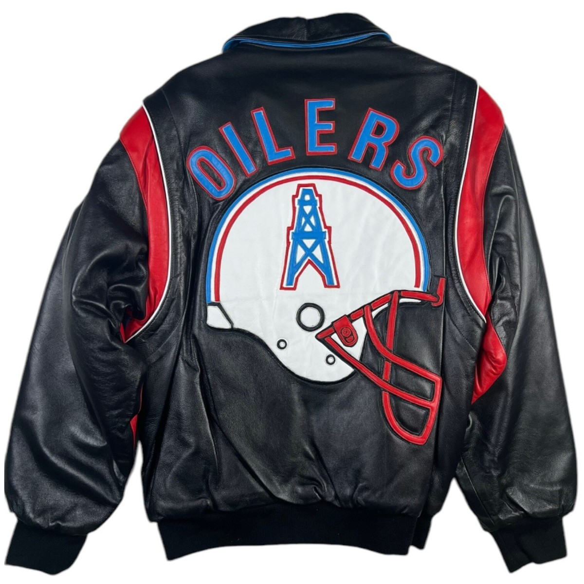 Vintage 90s Houston Oilers NFL Football Leather Jeff Hamilton