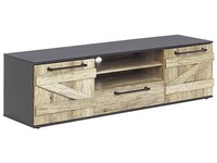 Tv-MöBel Lowboard Mit Praktischem Stauraum Heller Holzfarbton/ Schwarz Salter