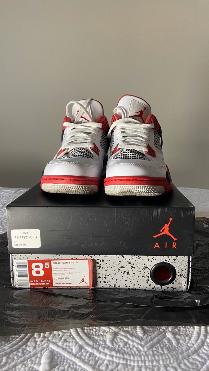Air Jordan 4 Retro ファイアレッド Jordan 4 Fire Red Jumpman. Pre-Owned Not UNC Not Kaws Or
