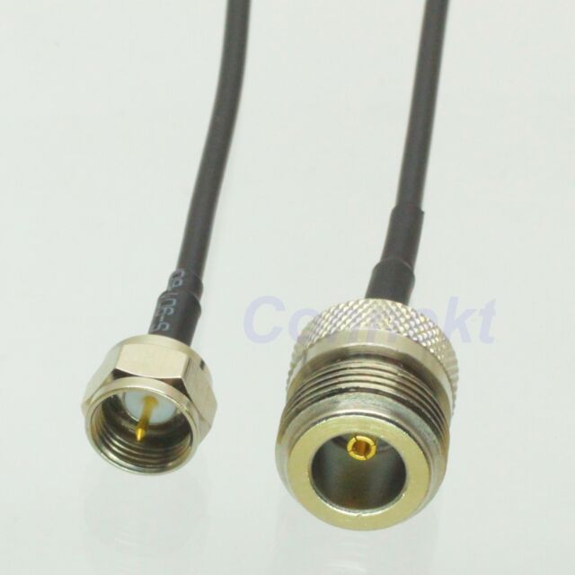 1pce N Male Plug to F TV Female Jack RF Coax Adapter Connector Straight 75ohm