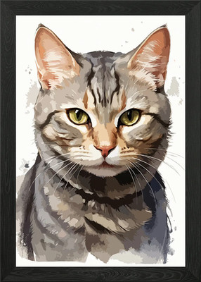 Niedliche Katze Gemälde gerahmt Wandbild Poster Leinwanddruck Bild