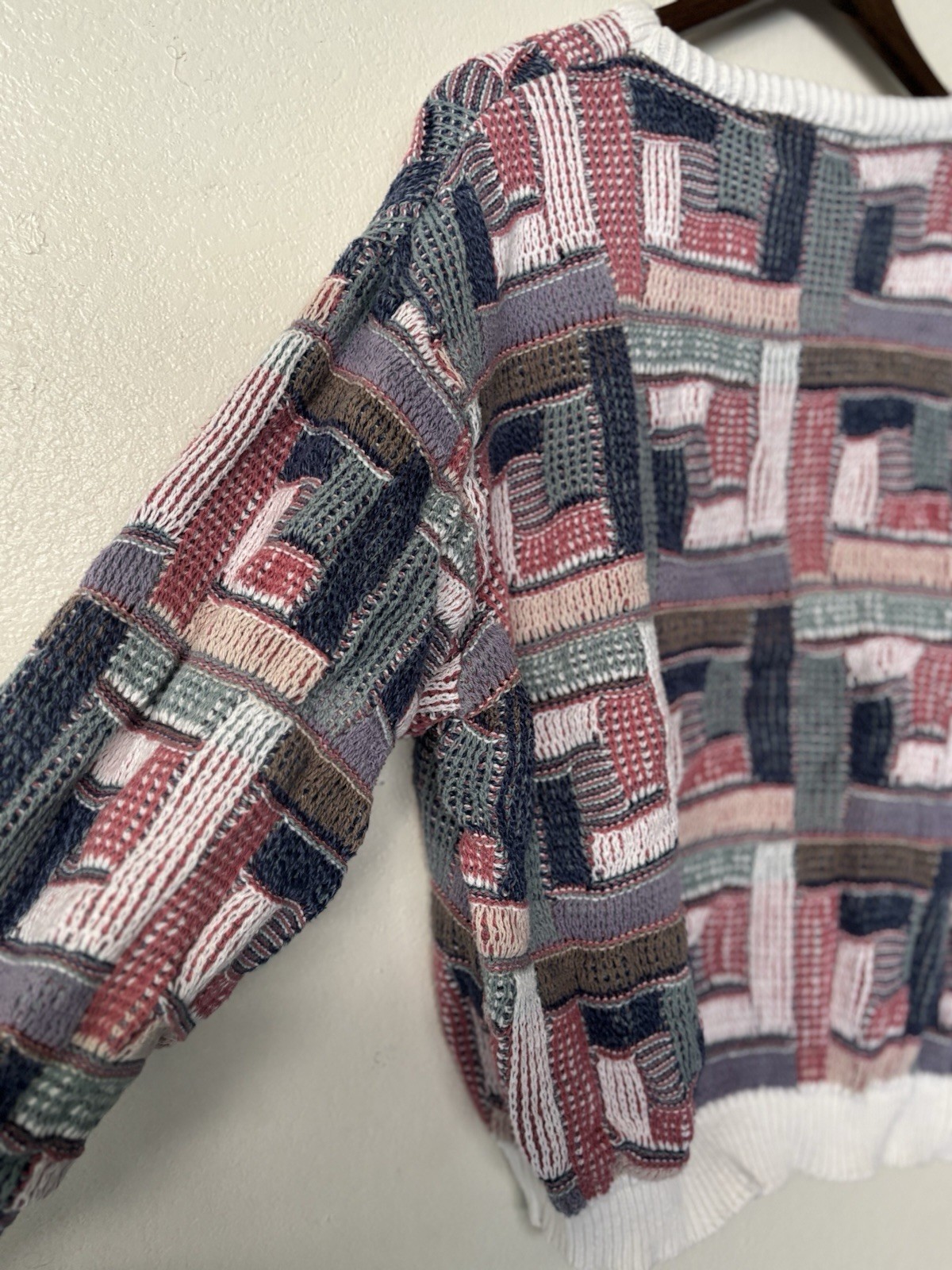 Women's Patchwork Pullover Sweater Size Large Sup… - image 2