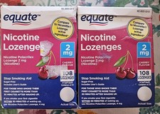 2 Boxes Equate Nicotine Lozenges 2mg, Cherry Flavor, 108 Count 03/2026 Open Box