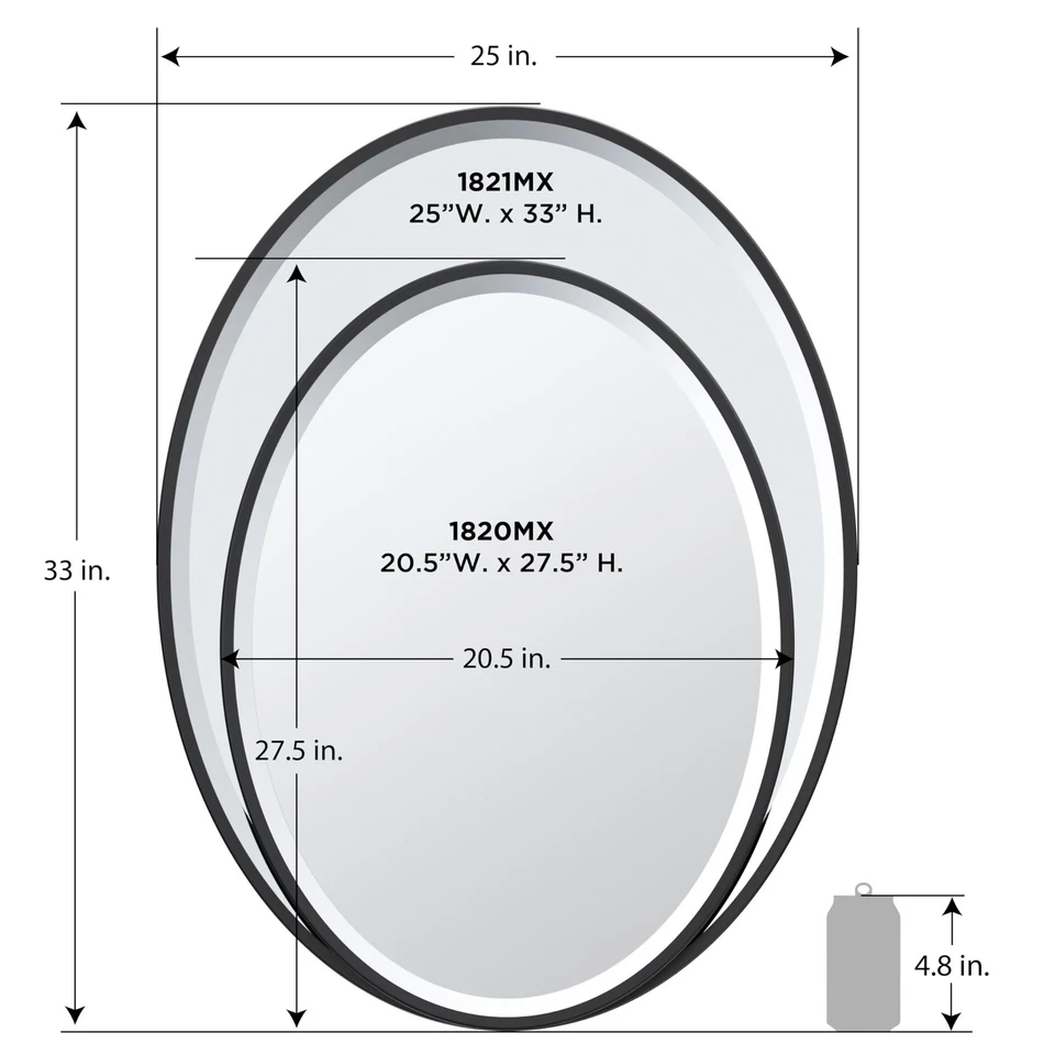 1822 Bathroom Wall Mirror, 33"H x 25"W Modern mirror for Living Room, Vanity,... - Image 4 of 4