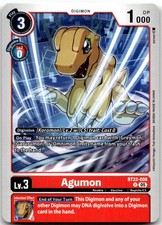 Agumon BT22-008 U Cyber Eden Uncommon Unique Art Digimon Card Game NM/M