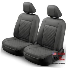 2PCS Front Seat Covers for Chevy Silverado GMC Sierra 1500 2500 Solid Black