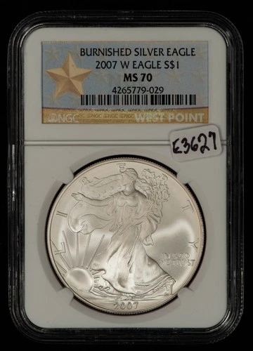 2007-W 1 oz Silver American Eagle Burnished - NGC MS 70 - SKU-E3627