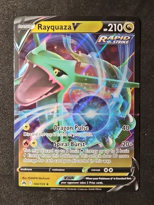 Rayquaza V 100/159 Crown Zenith Ultra Rare Holo Pokemon (1E)