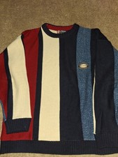 Vintage Ralph Lauren Chaps Knit Crewneck Sweater Mens Large Colorblock Made USA