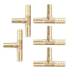 5Pcs 5/16" Hose Barb TEE Brass Pipe 3 Way T Fittings Adapter Gas Fuel Water Air