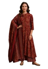 Women's Cotton Blend Printed Kurta with Pant  Dupatta