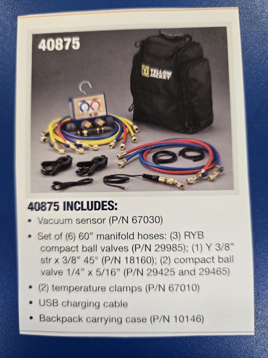 YELLOW JACKET P51-860 TITAN DIGITAL MANIFOLD W/SENSOR, HOSES