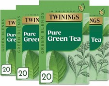 Twinings Pure Green Tea 80 Tea Bags (Pack of 4 x 20 Tea Bags) 0.09 per strip