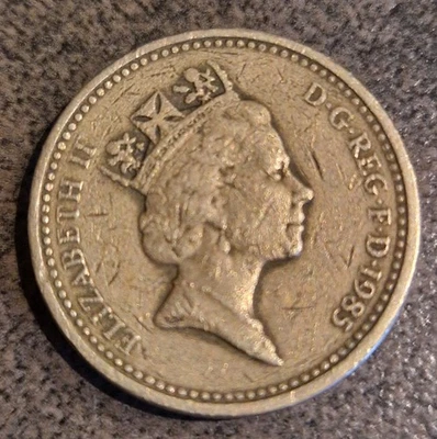 One Pound 1985 - Elizabeth II - D•G•REG•F•D•1985 Großbritannien Münze - Bild 1 von 3