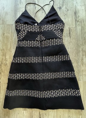 topshop black and gold dress Size 10 Topshop midi dress. Black and gold, split