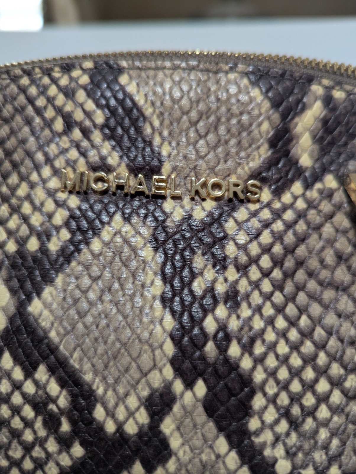 MICHAEL KORS Riley Embossed Python Leather Satche… - image 5