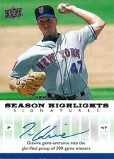 TOM GLAVINE 2008 UD Season Highlights Auto Autograph  HOF New York Mets