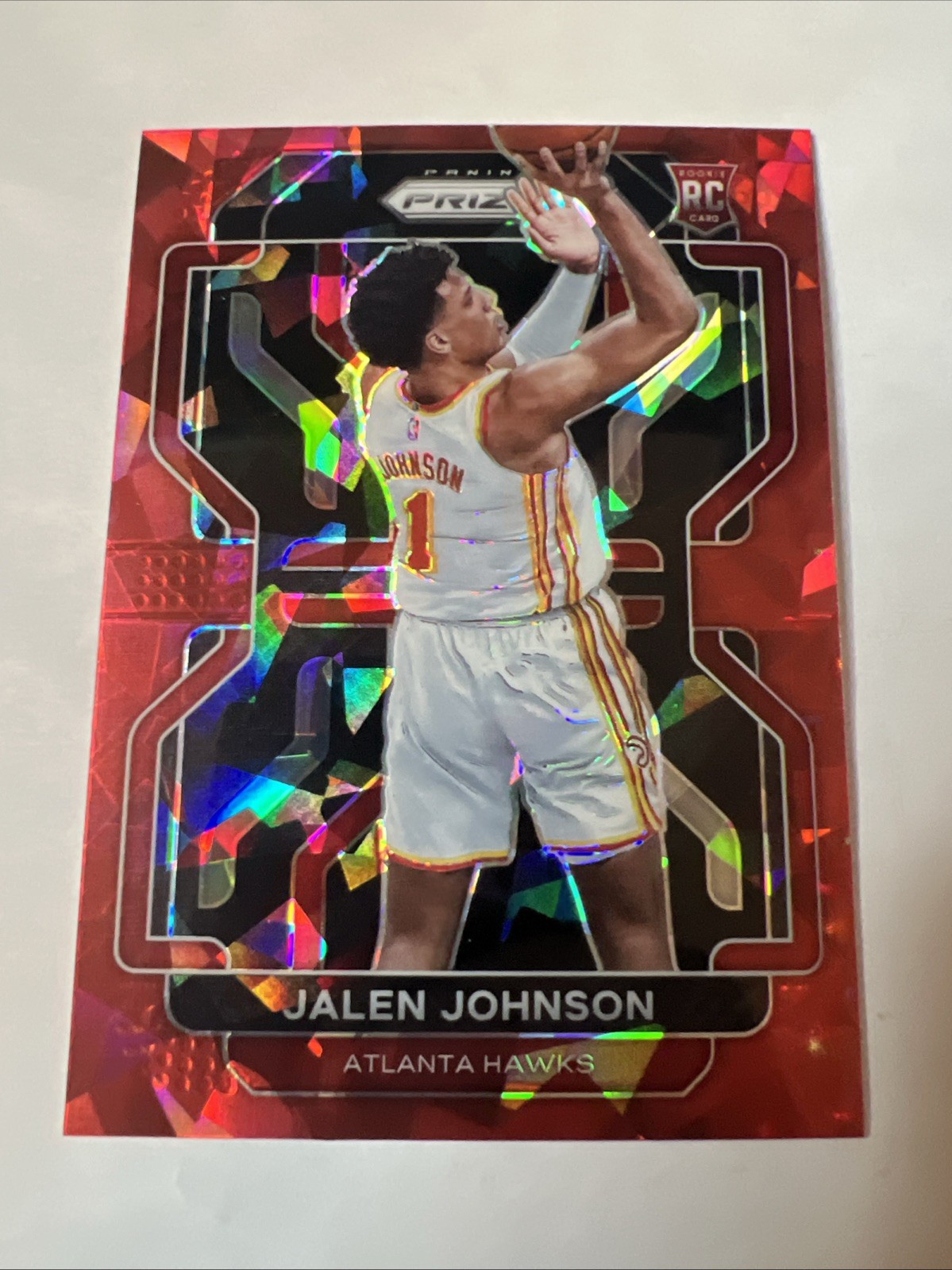 Jalen Johnson 2021-22 Panini Prizm Red Cracked Ice #305 RC