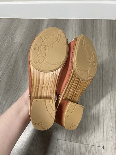 Dansko Orange Suede Leather Open Toe Mules Short Chunky Heel Size 9.5 (40) - Picture 9 of 12