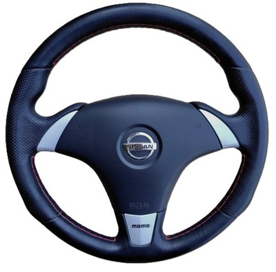 momo タイプ V35 ステアリングホイール Nissan MOMO Steering Wheel OEM 350Z Z33 G35 V35 Black Leather JDM