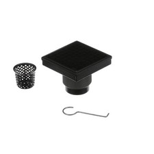 Oatey Designline 4x4 Modern Shower Drain Matte Black Stainless Steel Square